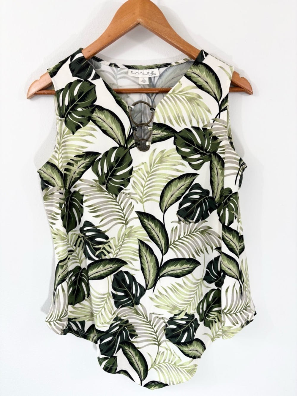 Emaline petite leaf print tunic top